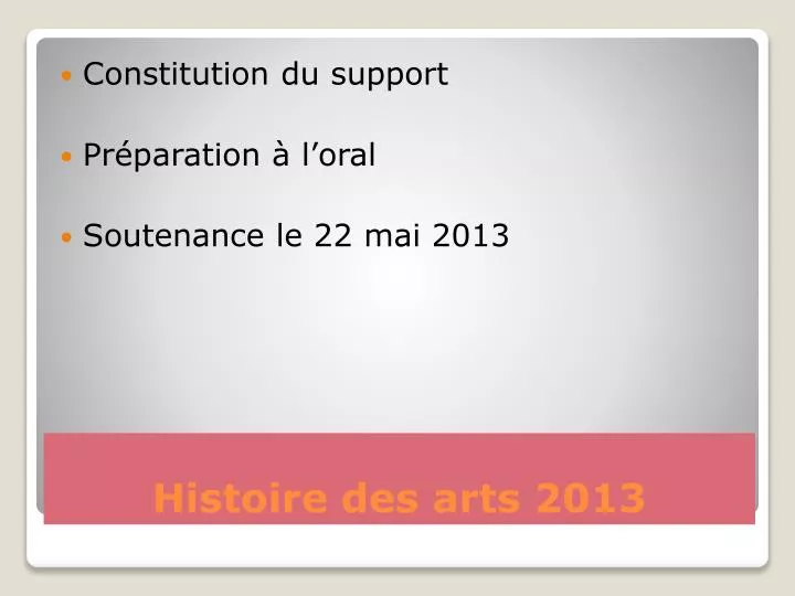 histoire des arts 2013