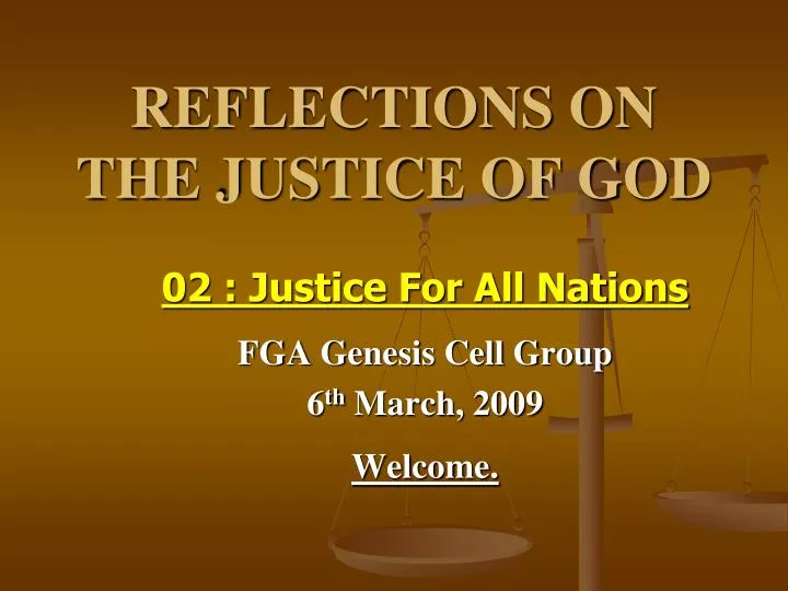 reflections on the justice of god