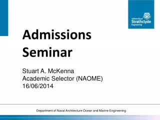 Admissions Seminar