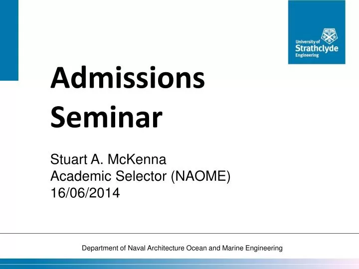 admissions seminar
