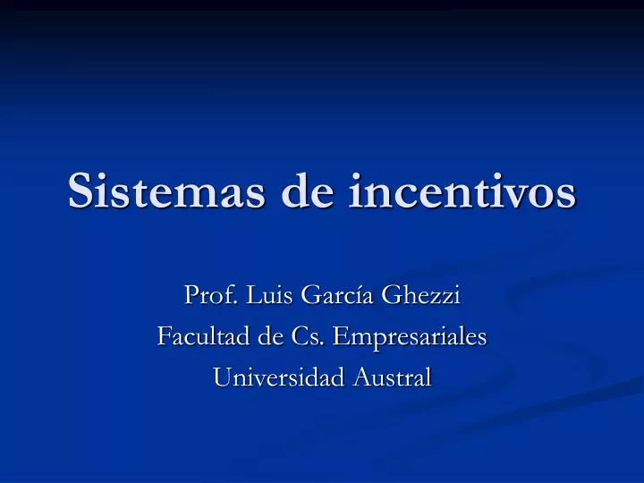 sistemas de incentivos