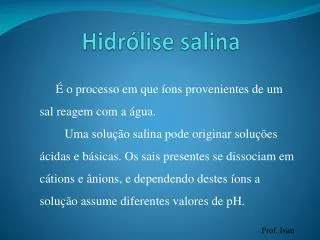 hidr lise salina