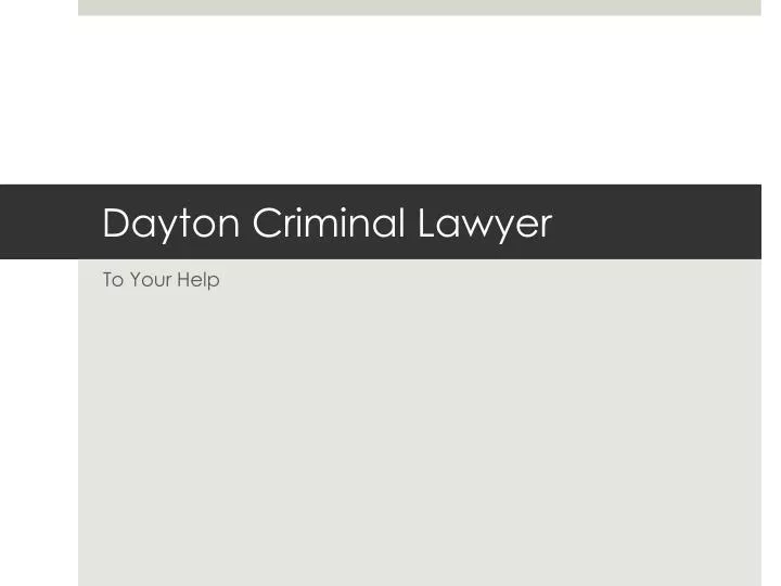 dayton criminal lawyer
