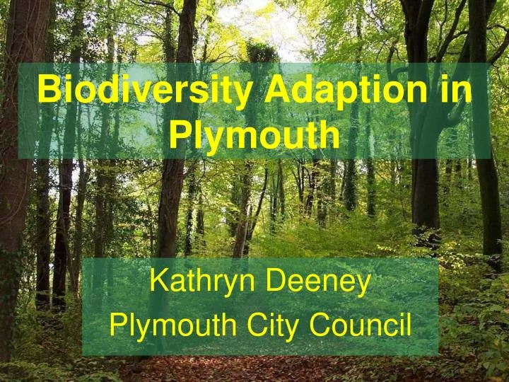 biodiversity adaption in plymouth
