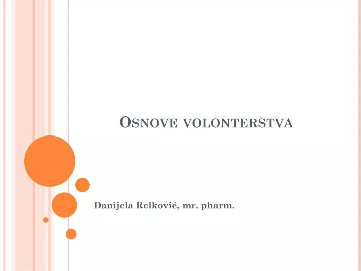 osnove volonterstva