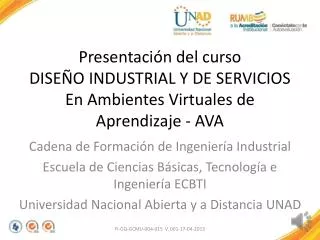 presentaci n del curso dise o industrial y de servicios en ambientes virtuales de aprendizaje ava