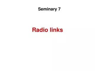Radio links