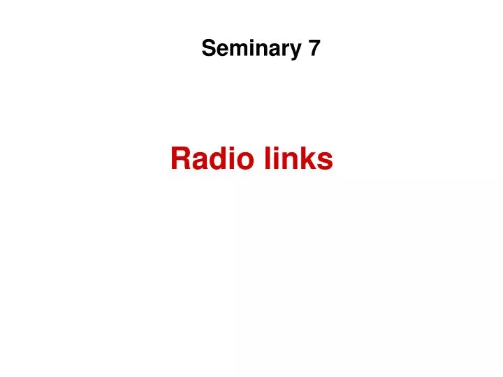 radio links