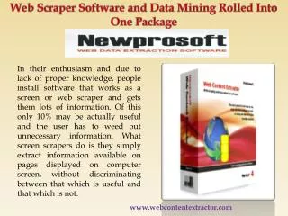 Web Scraper Software and Data Mining Rolled Into One Package