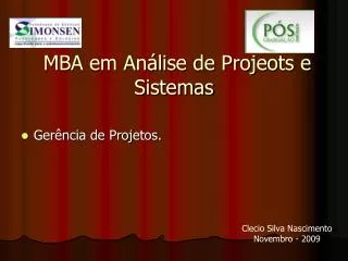 mba em an lise de projeots e sistemas