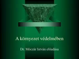 a k rnyezet v delm ben