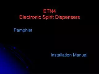 ETN4 Electronic Spirit Dispensers
