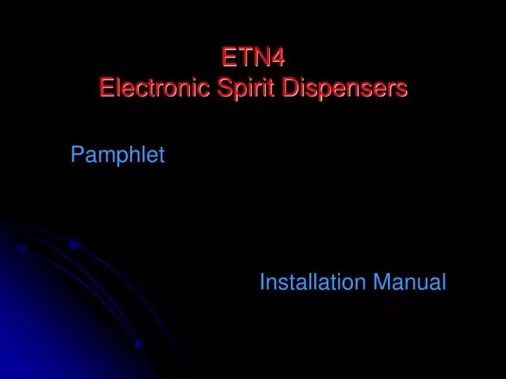 etn4 electronic spirit dispensers