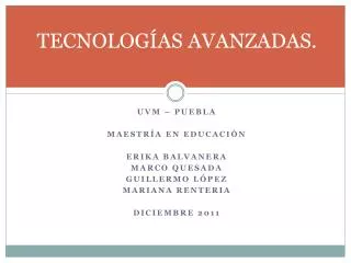 tecnolog as avanzadas