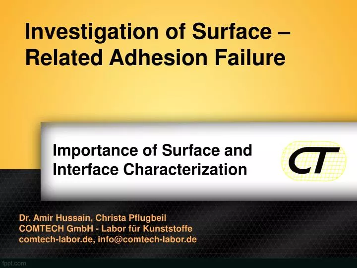 importance of surface and interface characterization