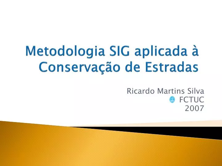 metodologia sig aplicada conserva o de estradas