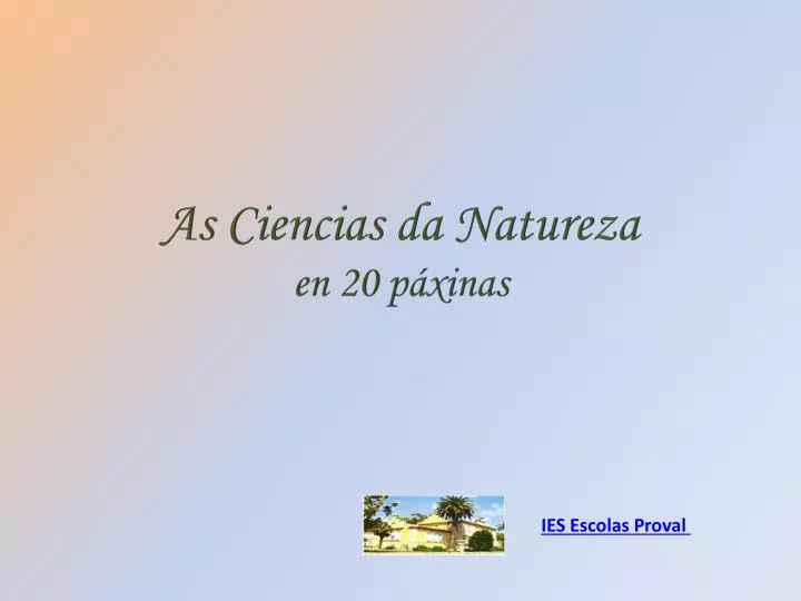 as ciencias da natureza en 20 p xinas