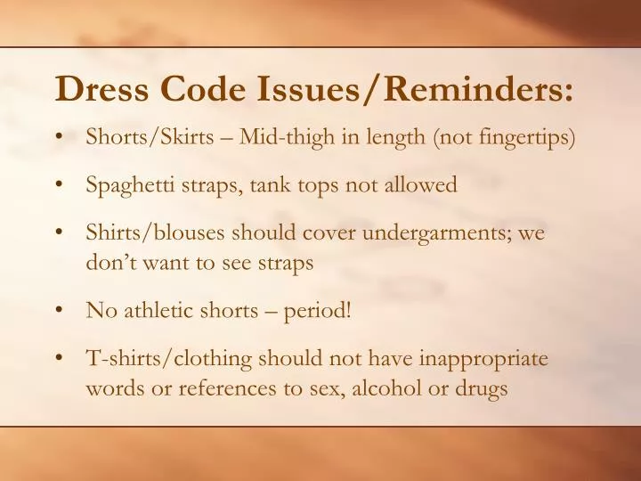 dress code issues reminders