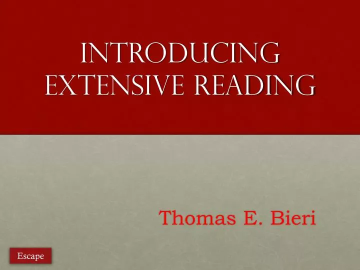 introducing extensive reading