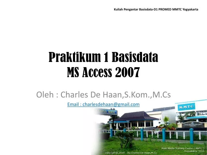 praktikum 1 basisdata ms access 2007