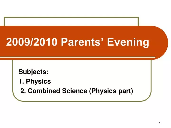 2009 2010 parents evening