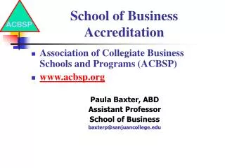 School of Business Accreditation