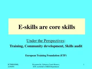E-skills are core skills