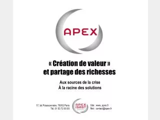 cr ation de valeur et partage des richesses