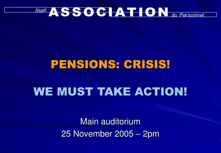 pensions crisis we must take action