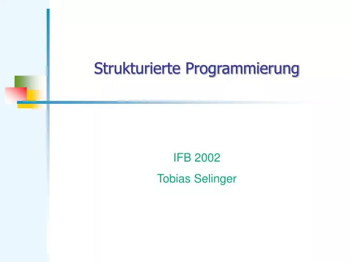 strukturierte programmierung