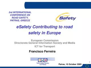 European Commission Directorate General Information Society and Media ICT for Transport