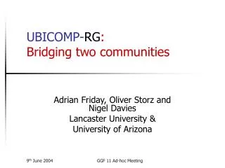 ubicomp rg bridging two communities