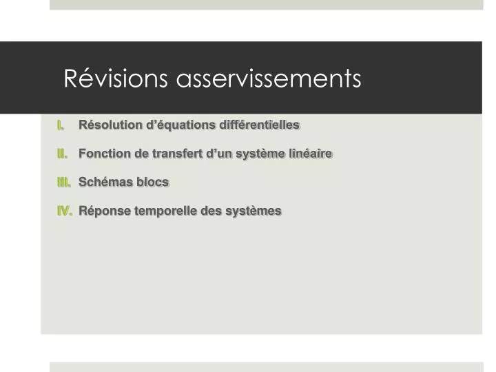 r visions asservissements