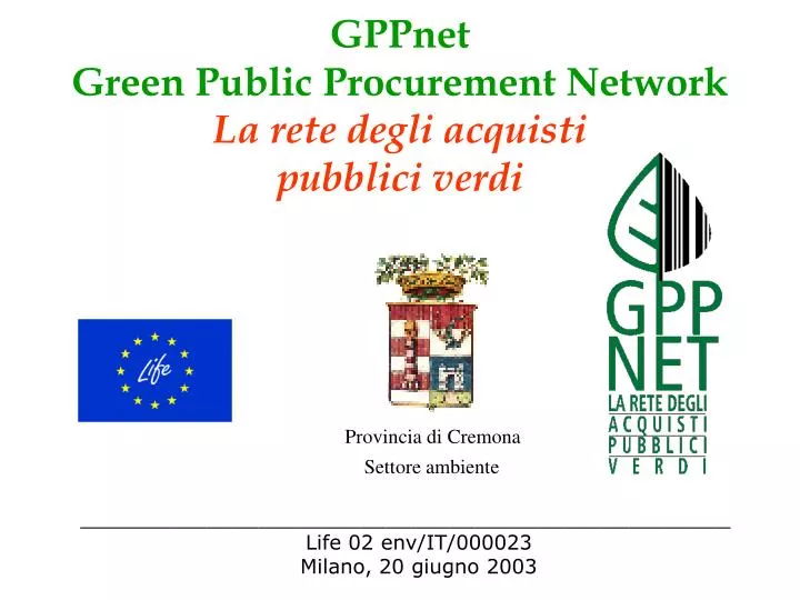 gppnet green public procurement network la rete degli acquisti pubblici verdi