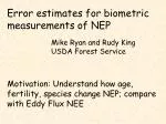 Error estimates for biometric measurements of NEP - slide 1