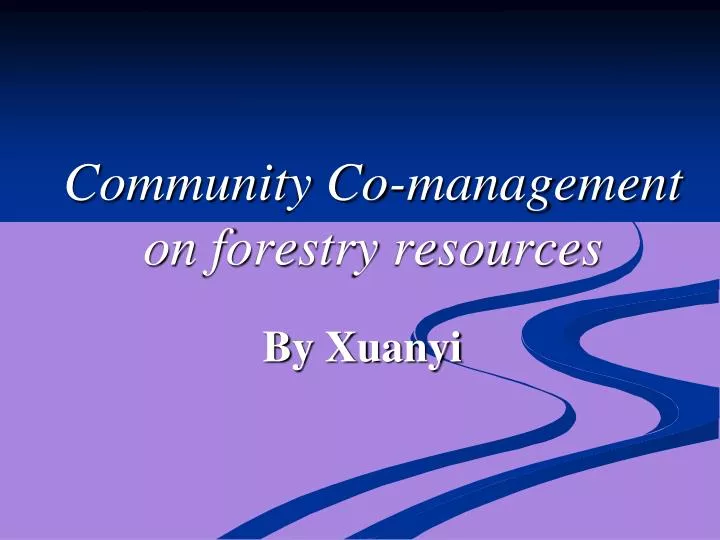 community co management on forestry resources