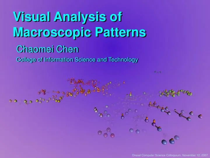 visual analysis of macroscopic patterns