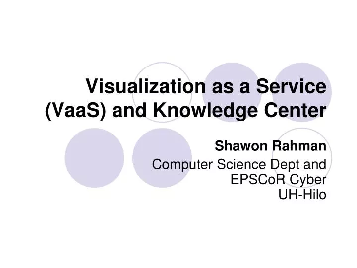 visualization as a service vaas and knowledge center