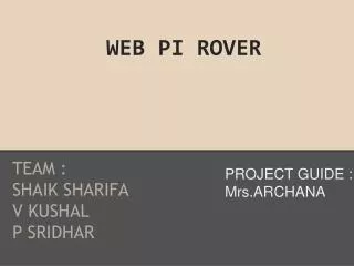 WEB PI ROVER