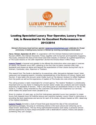 Leading Specialist Luxury Tour Operator, Luxury Travel Ltd