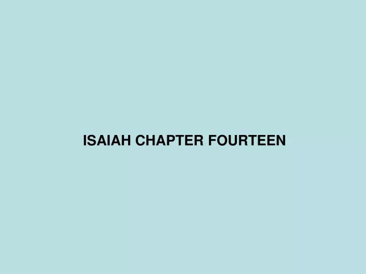 isaiah chapter fourteen