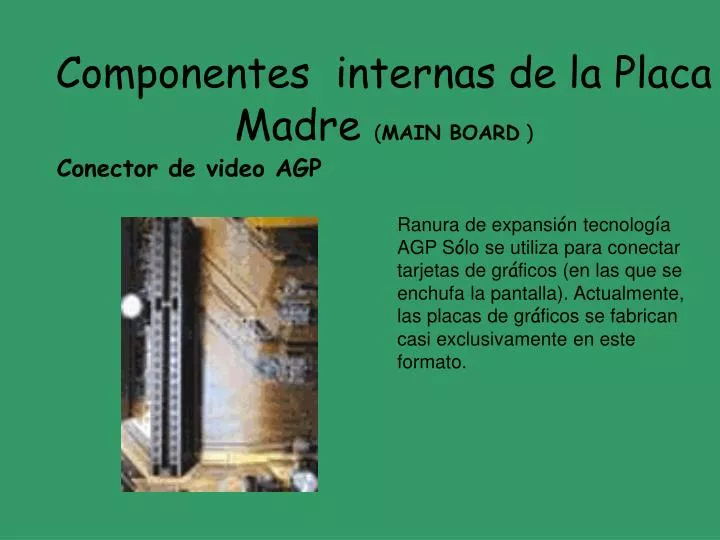 componentes internas de la placa madre main board