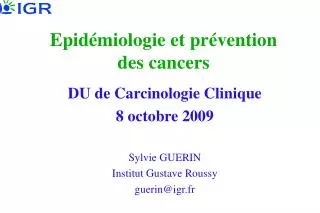 epid miologie et pr vention des cancers