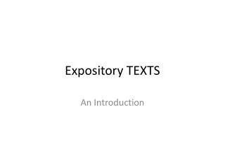 Expository TEXTS