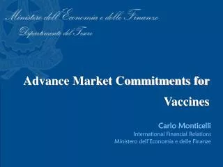 Advance Market Commitments for Vaccines