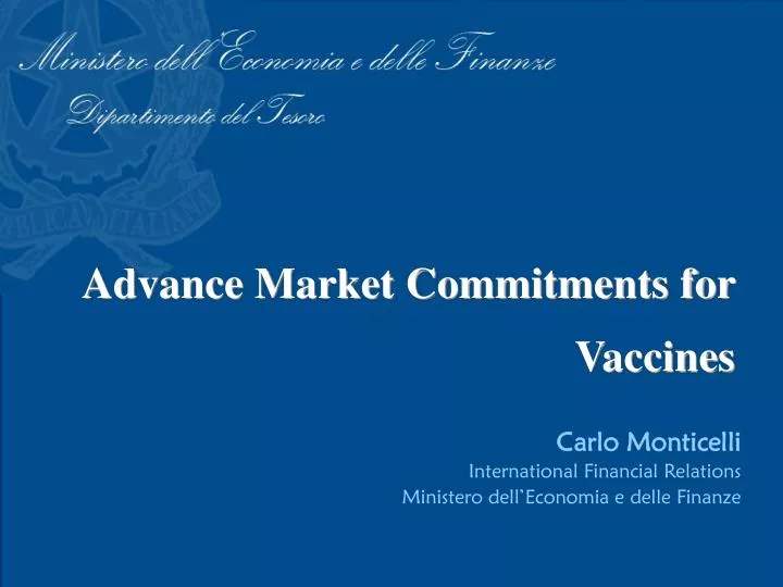 advance market commitments for vaccines