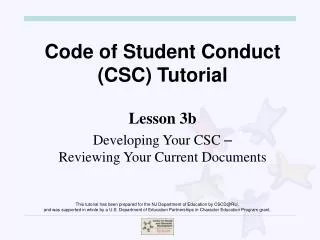 code of student conduct csc tutorial