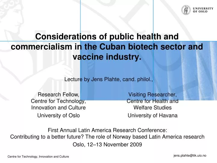 considerations of public health and commercialism in the cuban biotech sector and vaccine industry