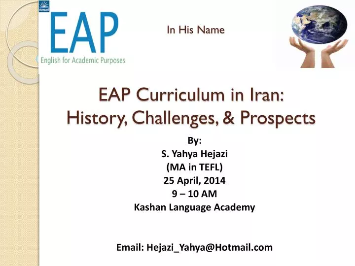 in his name eap curriculum in iran history challenges prospects