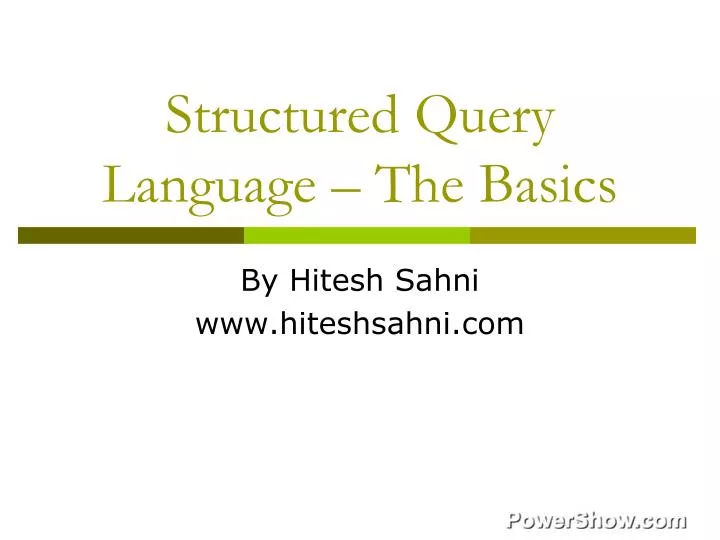 structured query language the basics